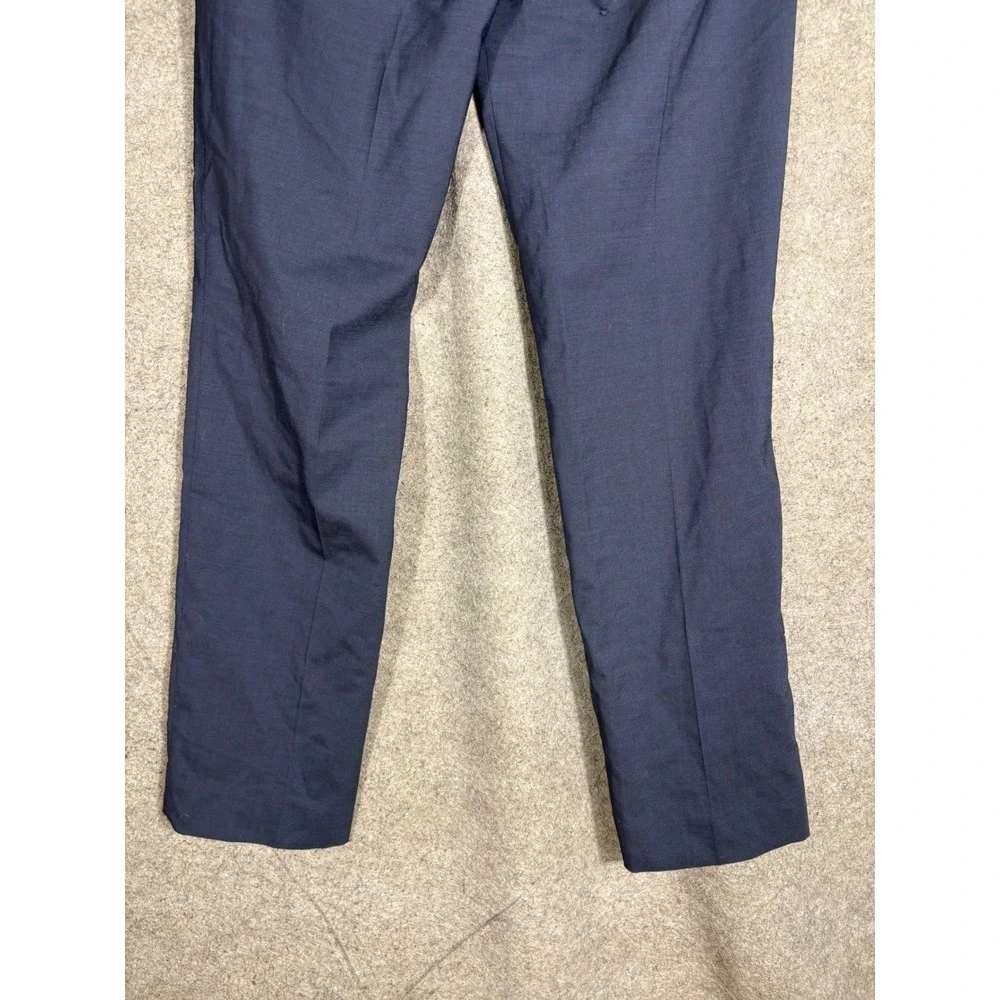 Banana Republic Slim Fit Navy Blue Stretch Wool Dress Pants Mens 32x34 Stain Res
